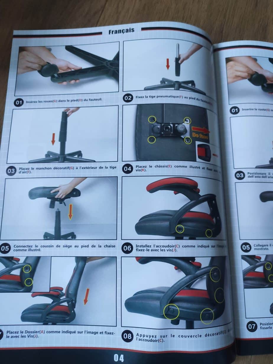 notice montage fauteuil bureau play haha