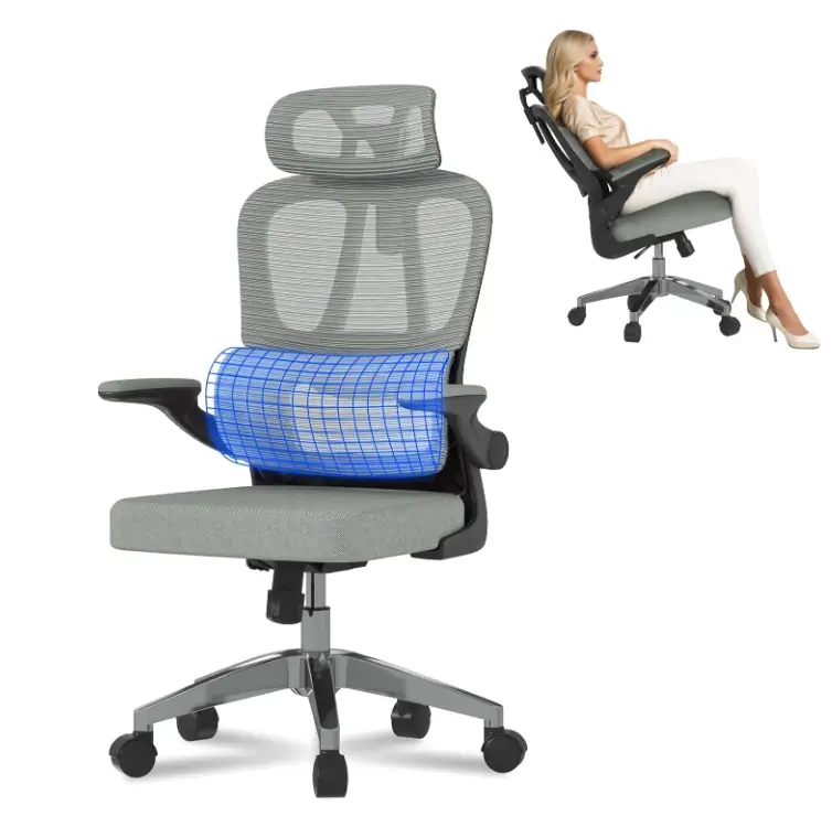 meilleure-offre-Chaise-Bureau-Chaise-Ergonomique-en-Maille-Pivotante-Reglable
