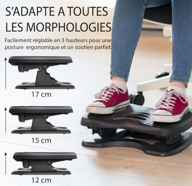 repose pied adaptable au bureau