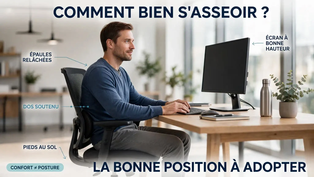 La bonne position à adopter au bureau pour ne plus avoir mal au dos