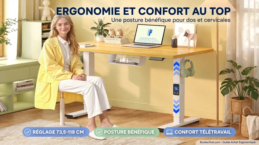 bureau extensible en hauteur ergonomique guide