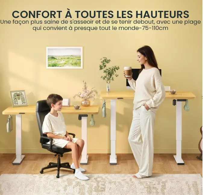 table travail reglable en hauteur avis
