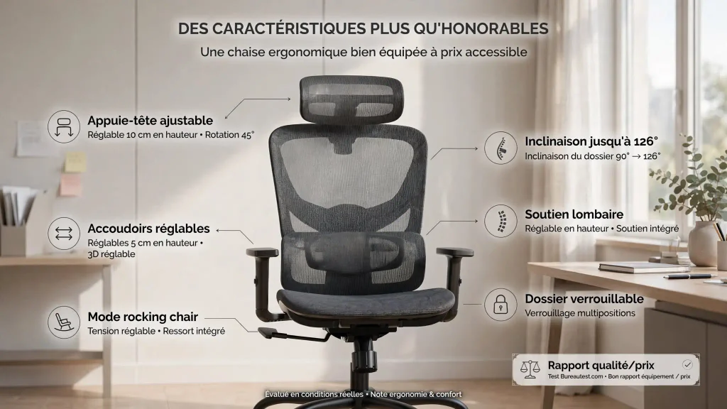 caractéristique que doit avoir une chaise de bureau ergo 