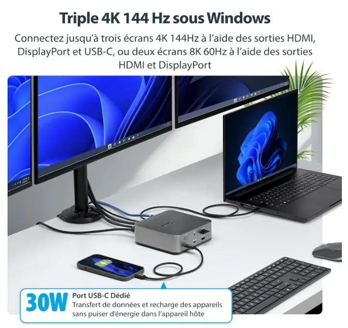 Station d'accueil Thunderbolt 5 Triple Moniteur
