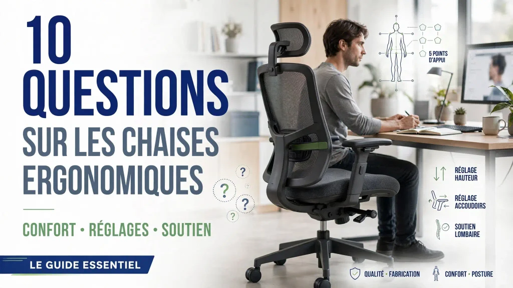 10 reponse au questions que l'on se pose avant d'acheter une chaise pour le bureau ergonomique