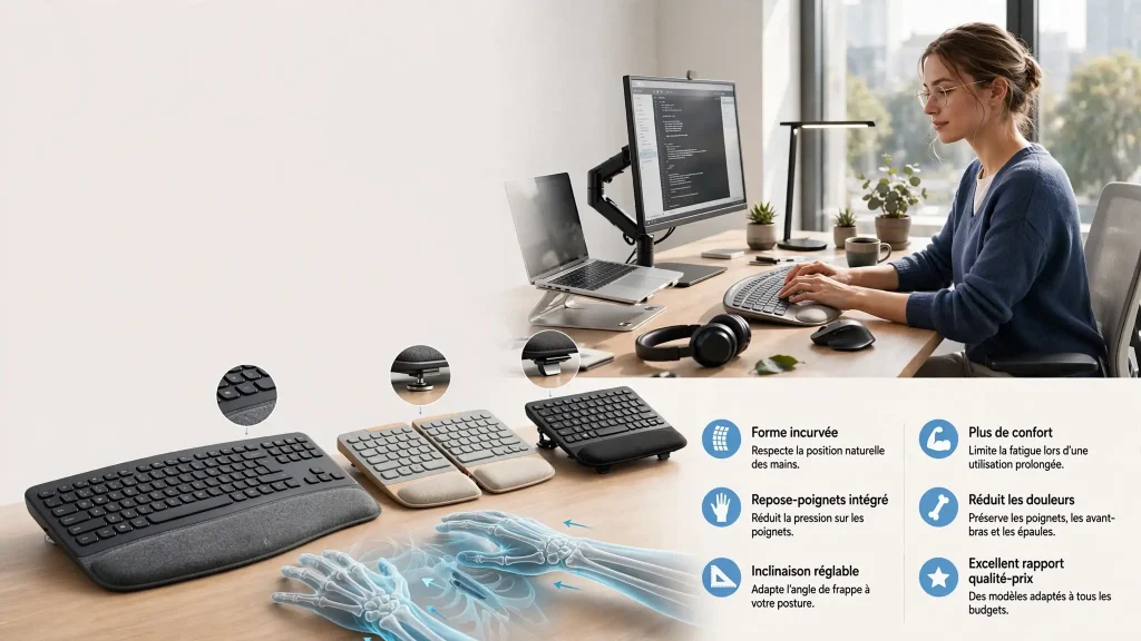 meilleurs claviers ergonomiques rapport qualite prix 