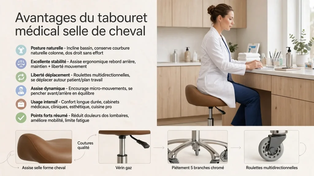 avantages a utiliser un tabouret siège médical 
