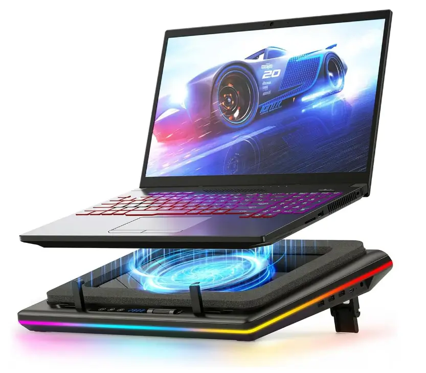 avis Refroidisseur Ordinateur Portable  Gamer  avec Contrôle Tactile  3 Ports USB A Ventilateur