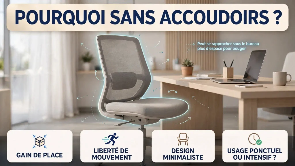 pourquoi acheter un siège sans accoudoir avantages