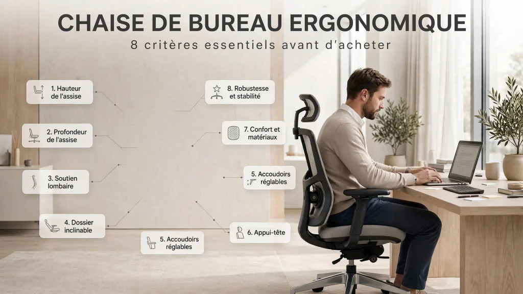 chaise ergonomique de bureau 8 critères essentiels avant d'acheter