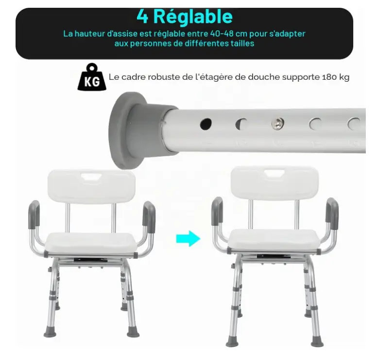 chaise pour s'assoir sous la douche