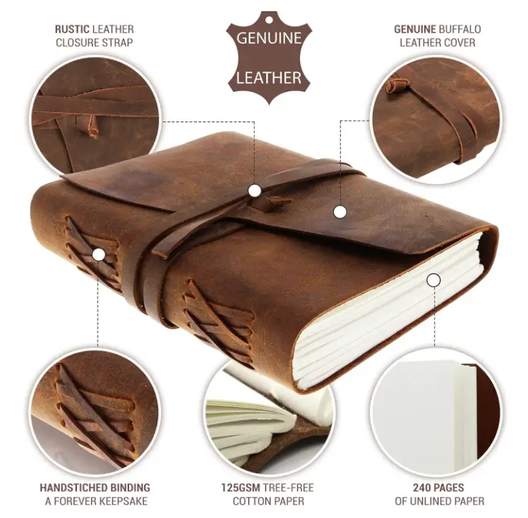 idee a offrir cadeau Carnet de Note en Cuir  Fait Main  Hommes et Femmes