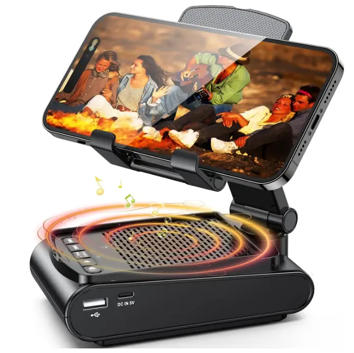 top vente Support Téléphone Bureau avec Enceinte Bluetooth