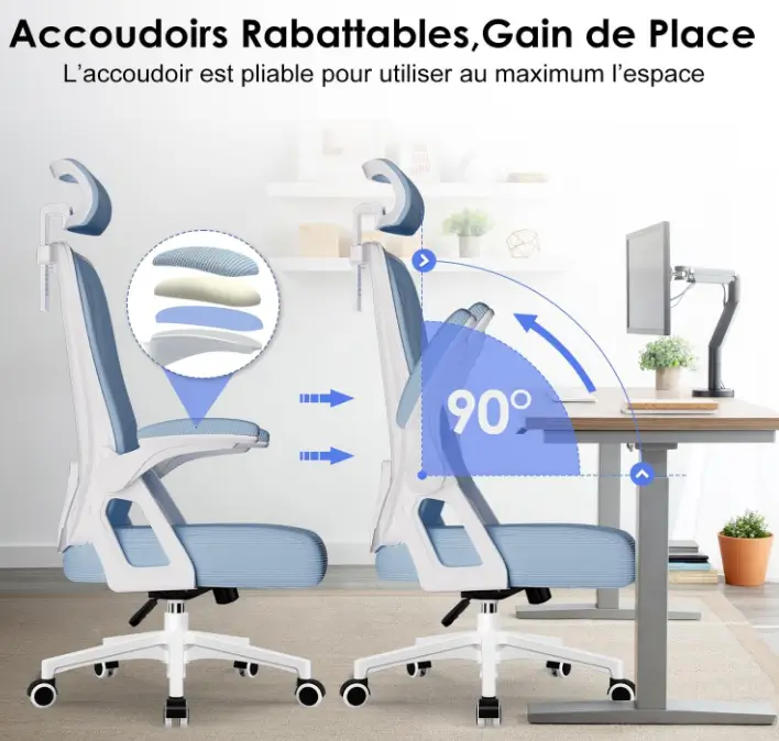 chaise de bureau rabattable