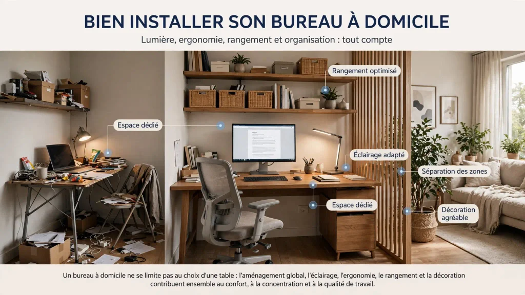 astuce pour bien aménager un bureau a domicile