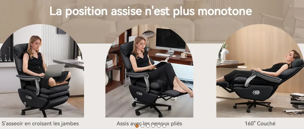 fauteuil ajustable et inclinaison