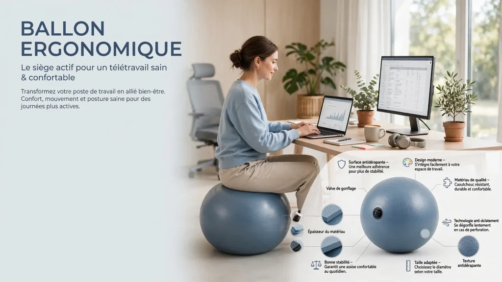ballon_ergonomique utilisation sous le bureau