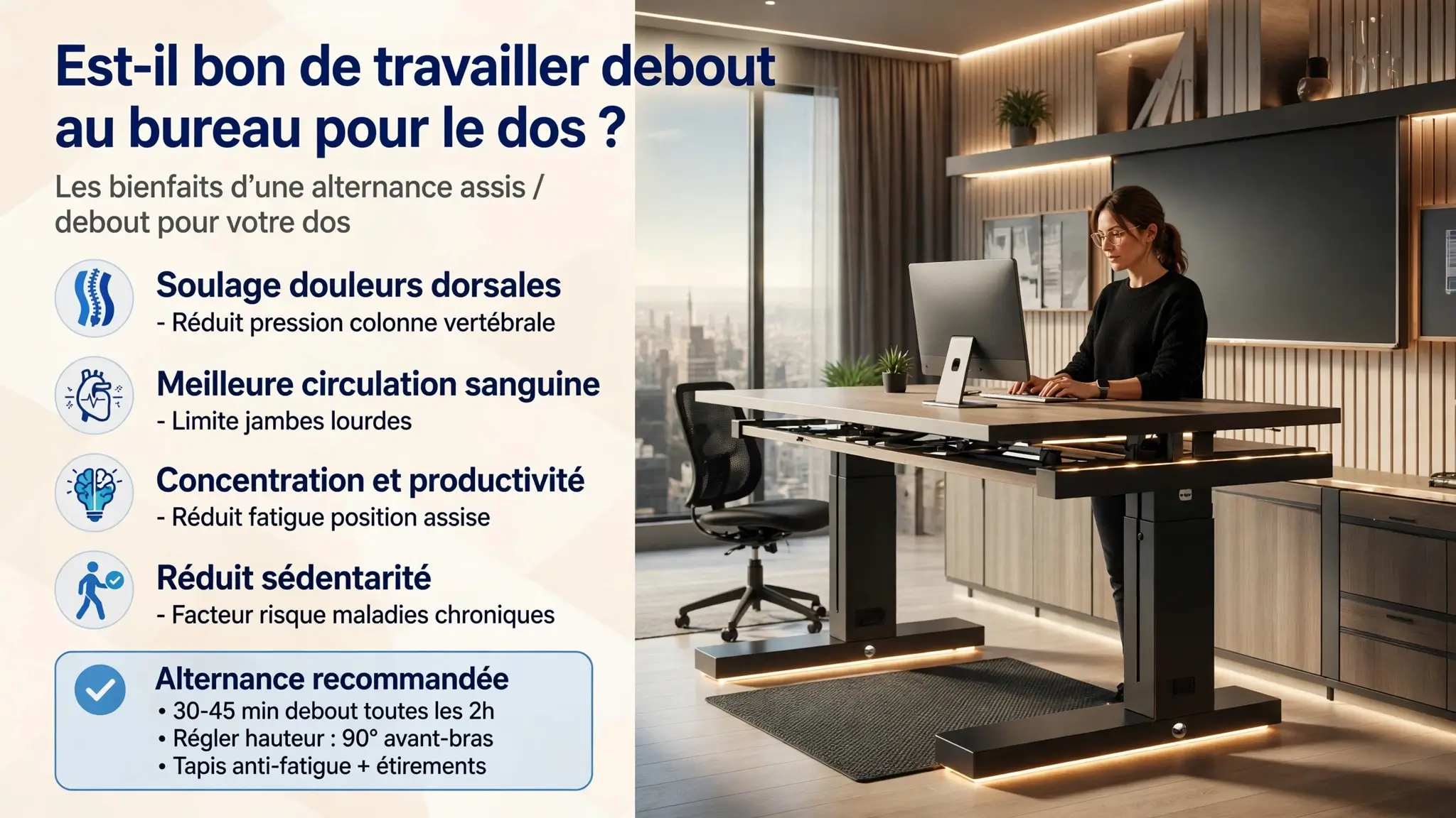 
quel est le bureau reglable en hauteur qui a le meilleur rapport qualite prix