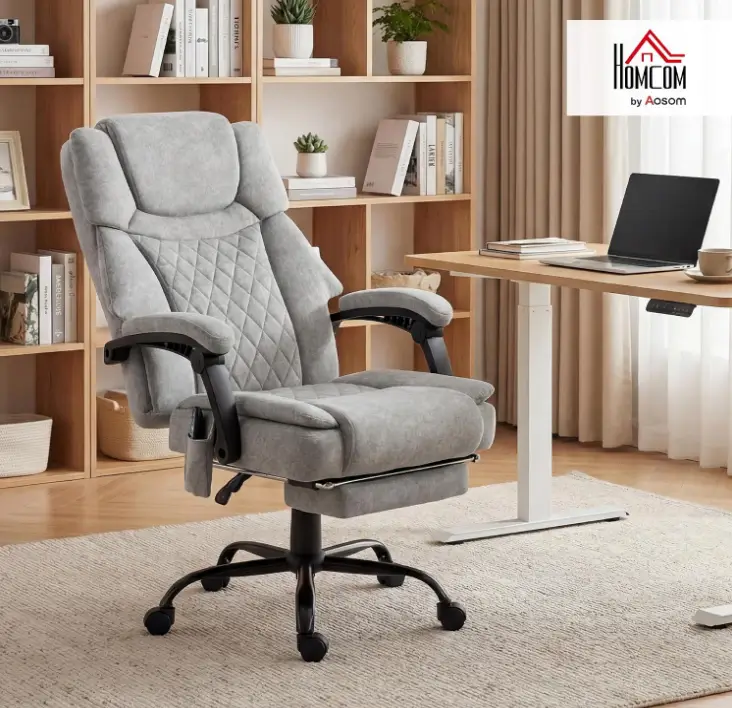 HOMCOM  chaise pour personnes qui souhaitent disposer d'un fauteuil de bureau intégrant des fonctions de détente
