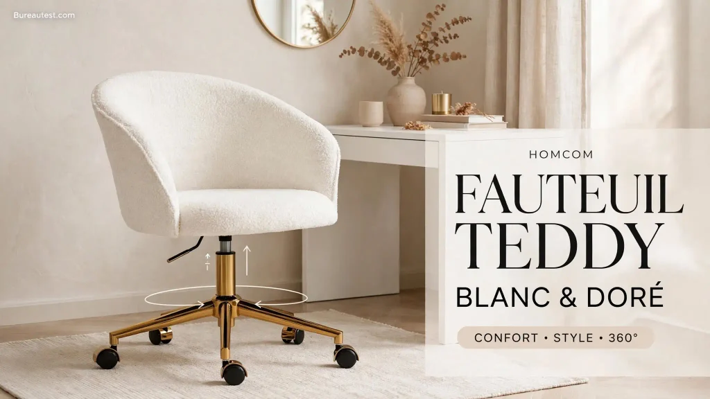 fauteuil de bureau  revêtement blanc
